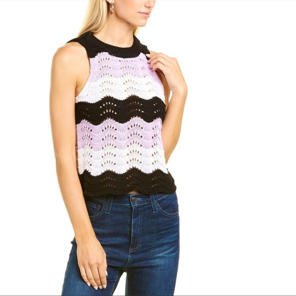 525 America Crocheted Knit Zig Zag Tank Top NWT (XS)
